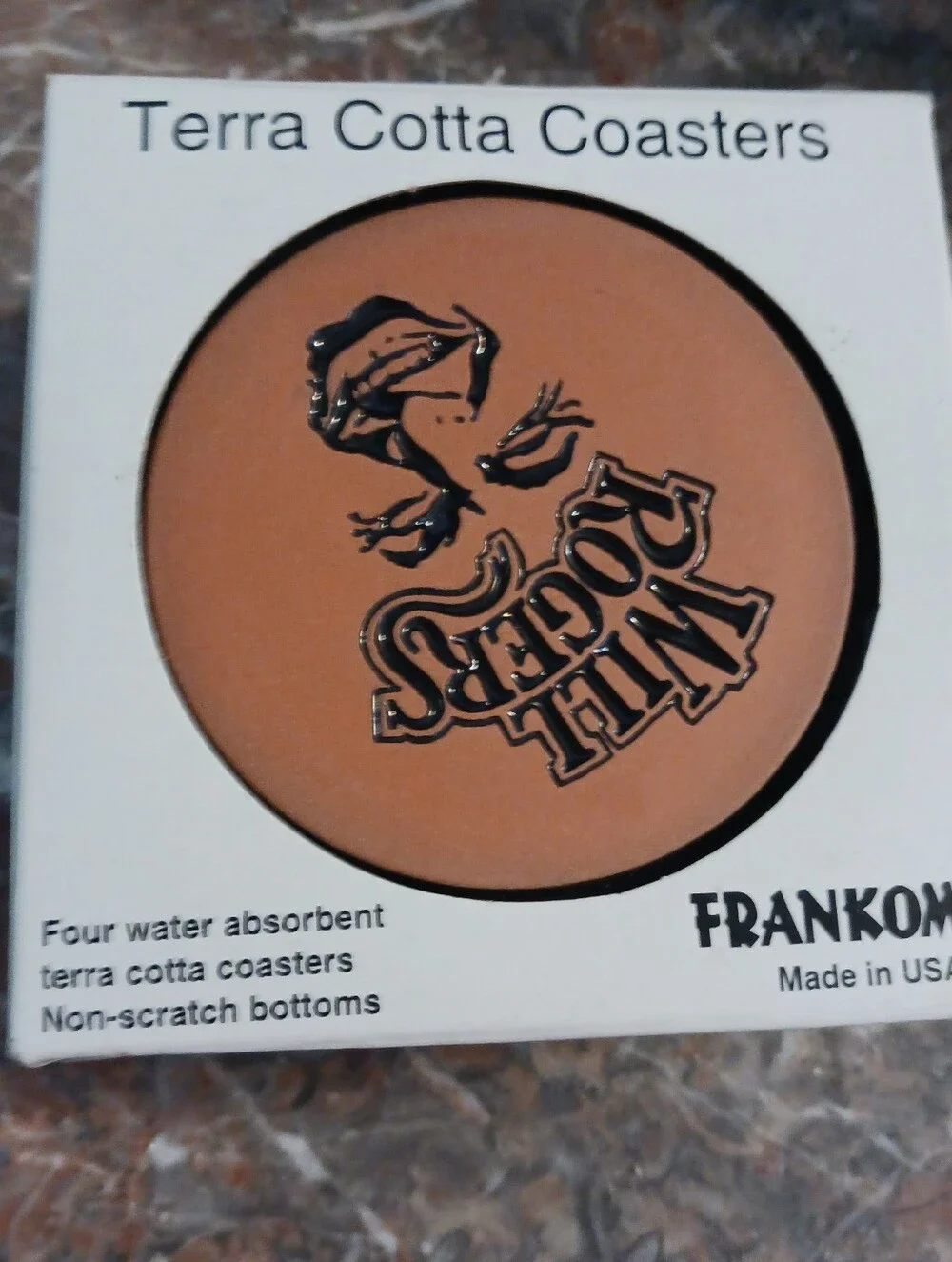 Frankoma Rare Will Rogers Coasters Set, Oklahoma Pottery, NOS